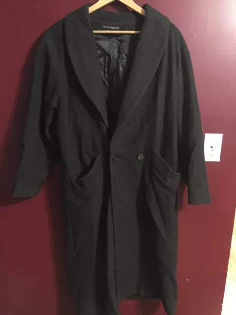 DONNYBROOK LONG l Double Breasted Coat Overcoat 100% Wool Women's Size 10 Black