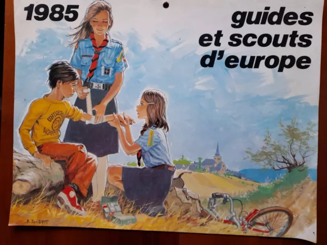 SCOUTISME : CALENDRIER DES GUIDES et SCOUTS DE FRANCE 1985 Pierre JOUBERT