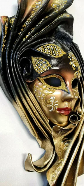 Gemini - Maschera veneziana artigianale in ceramica e cuoio 3