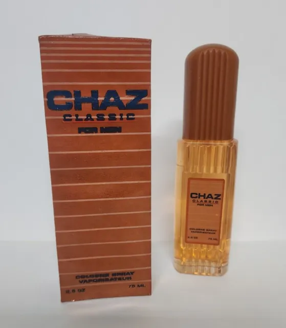 Chaz Classic by Chaz Men 2.5 oz Cologne Spray ( box has light water damage )