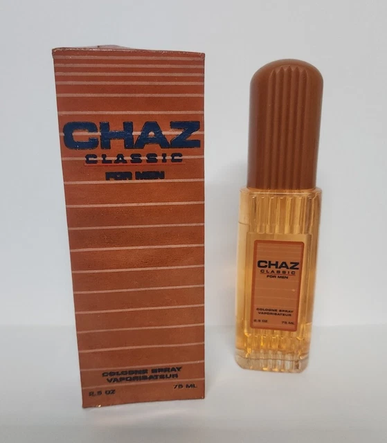 Chaz Classic by Chaz Men 2.5 oz Cologne Spray ( box has light water damage )