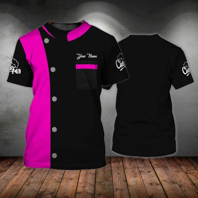 Custom Name Black And Pink T Shirt For Master Chef, Best Gift For A Chef, Women