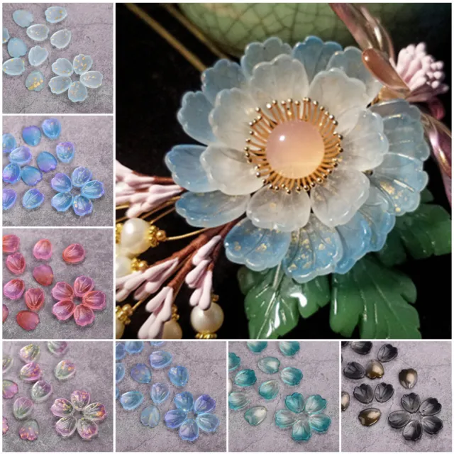 10pcs 12mm Flower Petal Shape Lampwork Loose Craft Beads for Jewelry Making