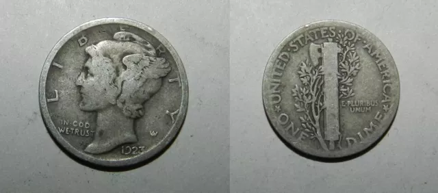 U.s.a. Mercury Dime 1923