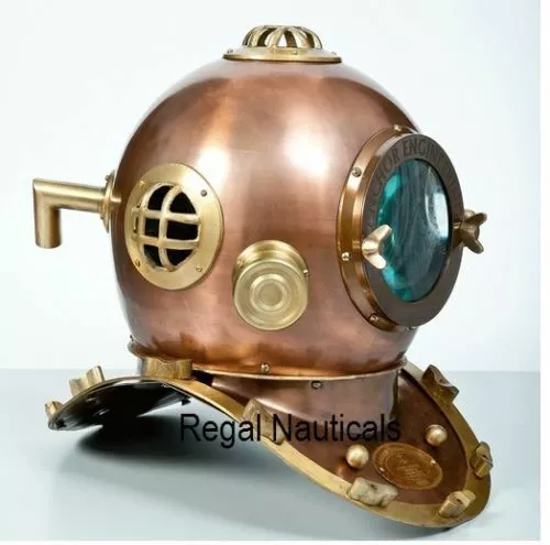 Réplica de casco de ingeniería de anclaje de casco de buceo de cobre...