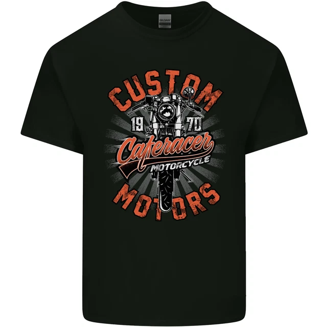 T-shirt top biker personalizzata Cafe Racer Motors moto da uomo cotone