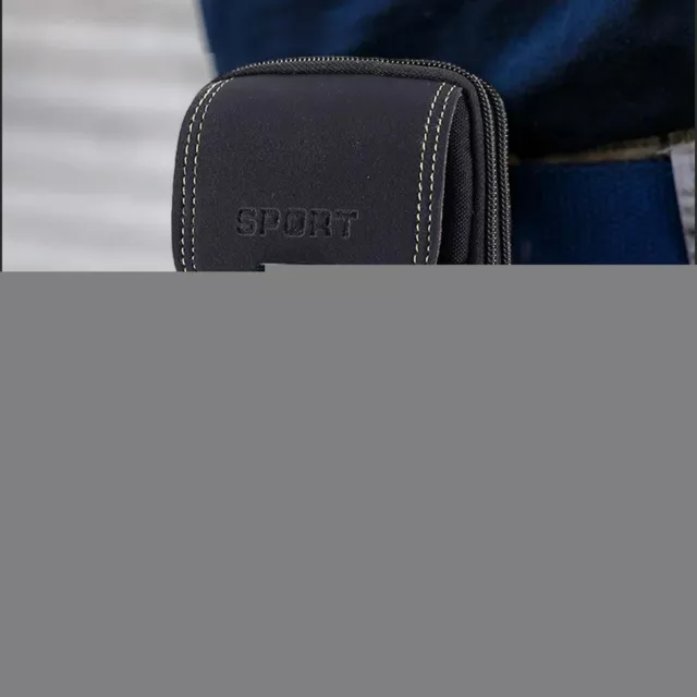MEN CELL PHONE Belt Pack Bag Waist Holster Pouch Case Leather Wallet ...