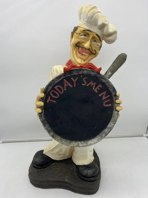 Italian Chef Statue Today's Menu 30" Figure Restaurant Italy Pizzeria Decor