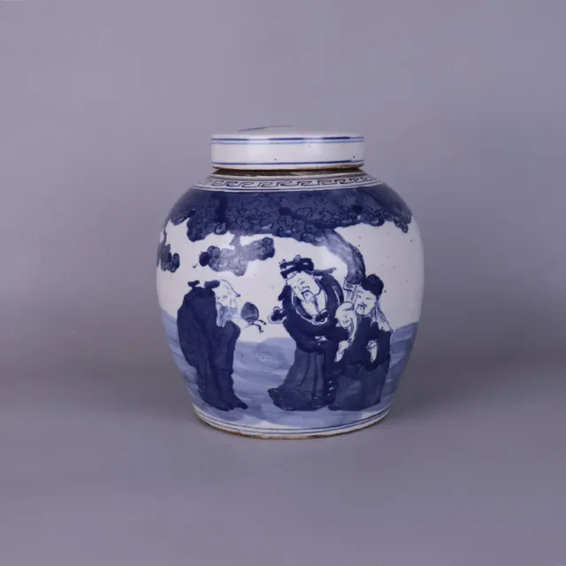Chinese Porcelain Republic Of China Blue And White Character Tea Caddies 9.64''