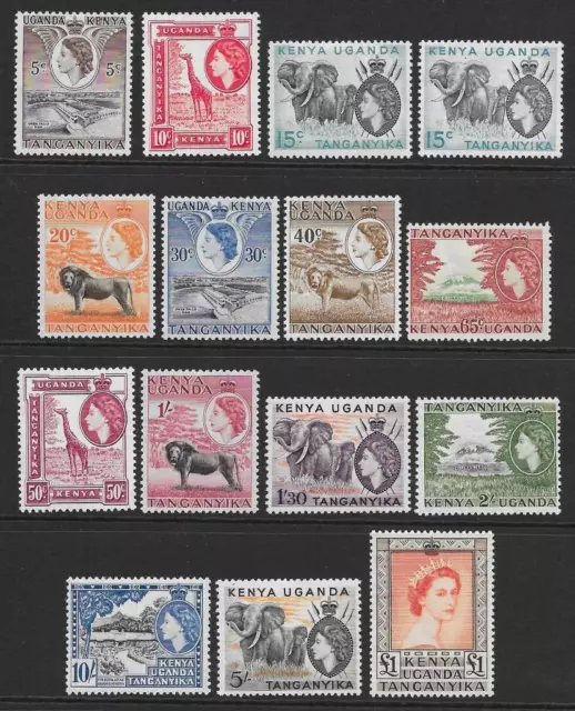 Kenya, Uganda & Tanganyika 1954-59 set to £1 (MH)