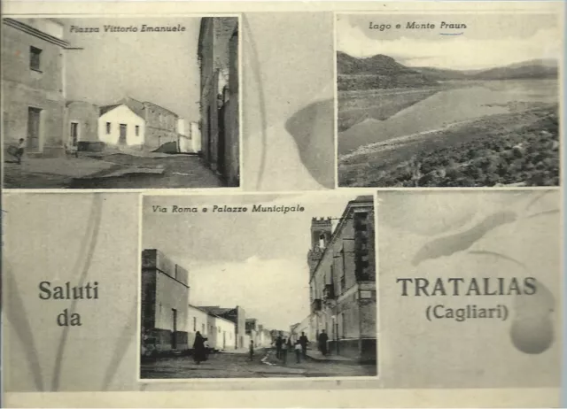 Tratalias Cagliari Vedutine Animata - Cartolina viaggiata 1950