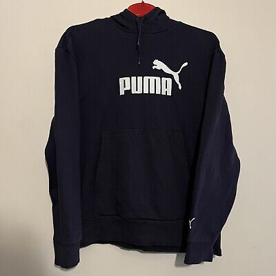 Puma Mens Dark Purple Classic Logo Hoodie Pullover - Size | Medium