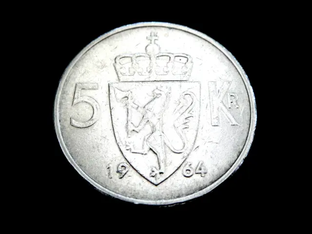 Norway 5 Krone 1964 Km#412 Very Fine Condition 1100517/518