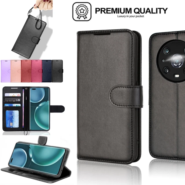 For Honor Magic 4 Pro 5G Premium Flip Leather Wallet Magnetic Case Cover + Stand