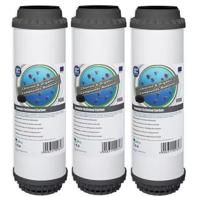 3 x FCCA Aquafilter Granular Activated Carbon GAC Water Filter RO Reverse Osmosi