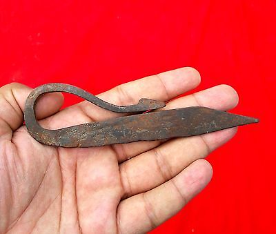 Old Early Hand Forged Unique Shape Chakmak/ Fire Striker With Animal Figure 2