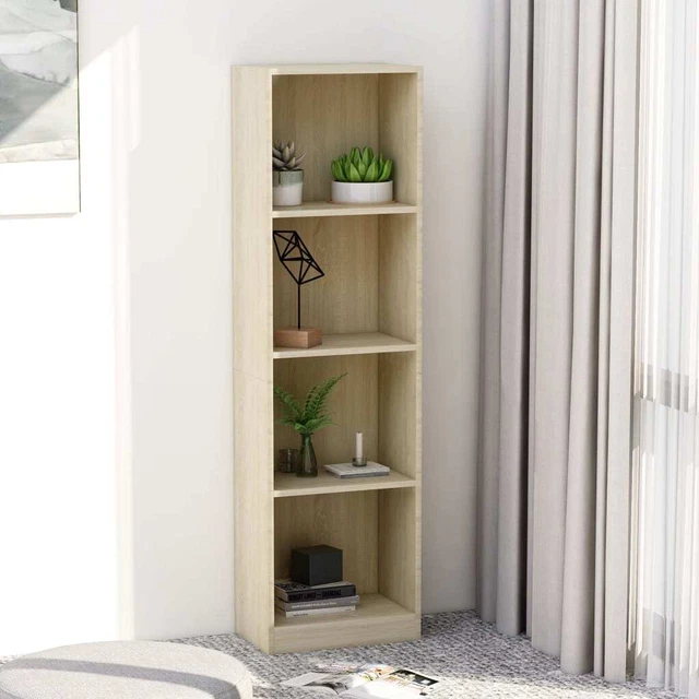 vidaXL 4-Tier Book Cabinet Sonoma Oak 15.7"x9.4"x55.9" Chipboard