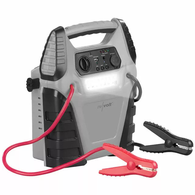 revolt 5in1-Starthilfe-Powerbank, Kompressor, USB, 12V, 20 Ah, 1000A, 150 psi
