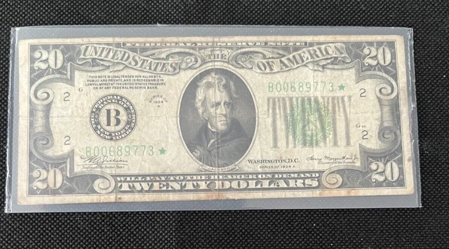1934A $20.00 Federal Reserve Note star