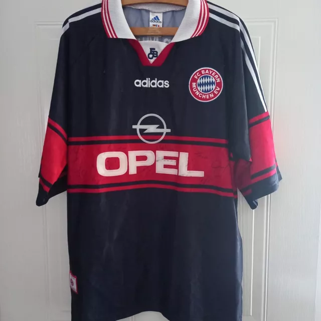 Bayern Munich Carsten Jancker Autograph Football Shirt Adidas 1997 98 Retro Home