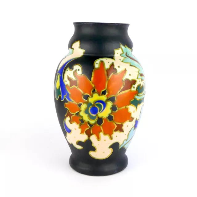 Art déco GOUDA KERAMIK Vase signiert 30cm Dutch Art Pottery handbemalt 20er 30er