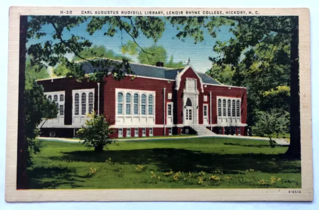Carl Augustus Rudisill Library Lenoir Rhyne College Hickory NC Vintage Postcard