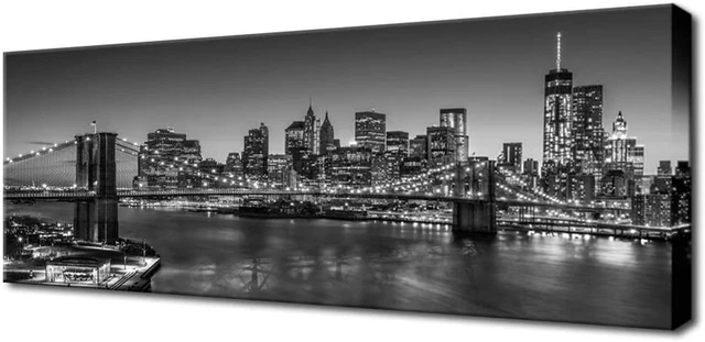 - Black and White Brooklyn Bridge Canvas Wall Art New York City Picture Print Ma