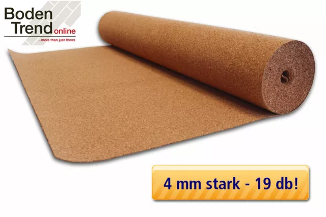 Stärke 4 mm - 15 m² | Tepcor® Rollenkork Trittschalldämmung Rollkork Pinnwand