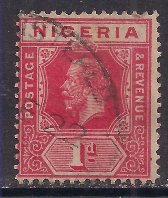 Nigeria 1914 - 21 KGV 1d Carmine Red used Die 1 SG 2 ( F786 )