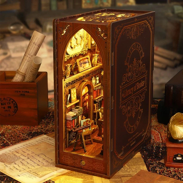 3D DIY Miniature Doll House Kit Assembed DIY Book Nook X8Y2 Decor Table L0S6