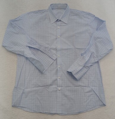 J. Hilburn By Tessitura Monti Mens XXL Dress Shirt L/S Plaid Button Down Cotton