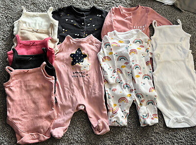 Baby Girl Bundle 9Lb First Size Sleepsuit Vests Newborn
