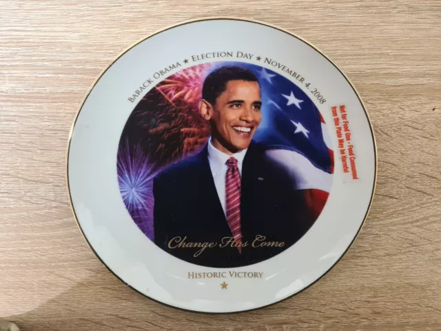 Rare President Barack Obama Historic Victory Change Has Come Collectable Plate