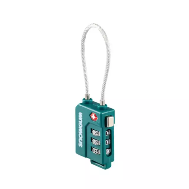 SNOWGUM TSA Cable Combination Lock Light Blue Travel Security Anti-Theft Alarm
