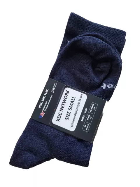 DeFeet Socks Bicycle Aireator XDC Network Cycling Men Small Blue Wool Blend NEW