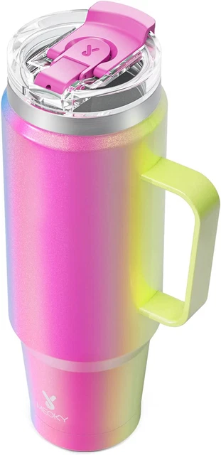 40Oz Tumbler with Handle, Stainless Steel Travel Mug with 2-In-1 Straw and Sip L