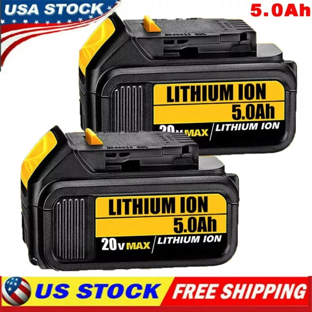 Pack For DEWALT DCB205-2 20V MAX Premium XR 5.0Ah Li-Ion Battery DCB206-2 US