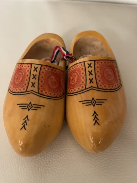 Handmade Traditional Wooden Dutch Clogs/Shoes - Size: Euro 24 / 15cm