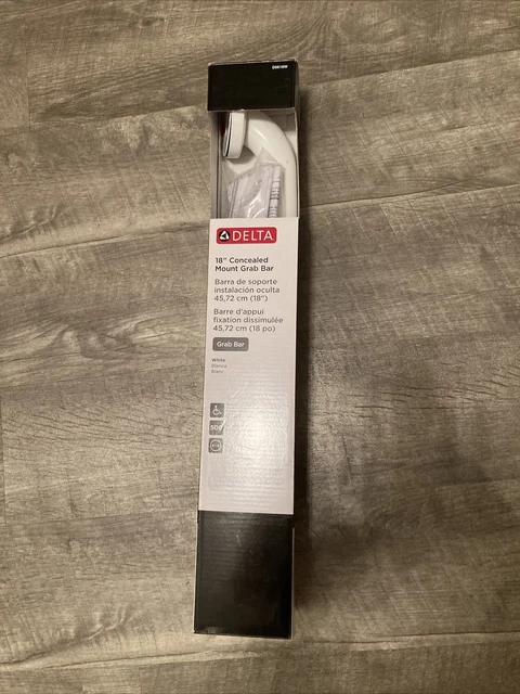 Nueva barra de agarre blanca Delta 18" para baños/duchas/bañeras D5618W 