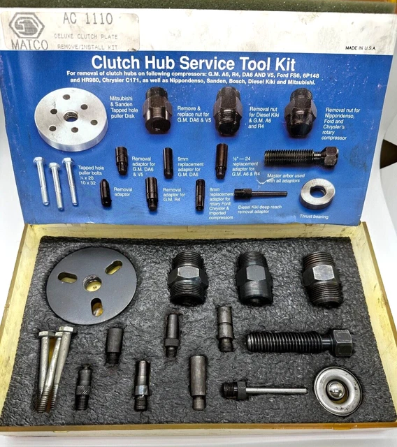 🇺🇸 MATCO Tools AC Clutch Hub Puller Pulley Air Compressor Service Set Install