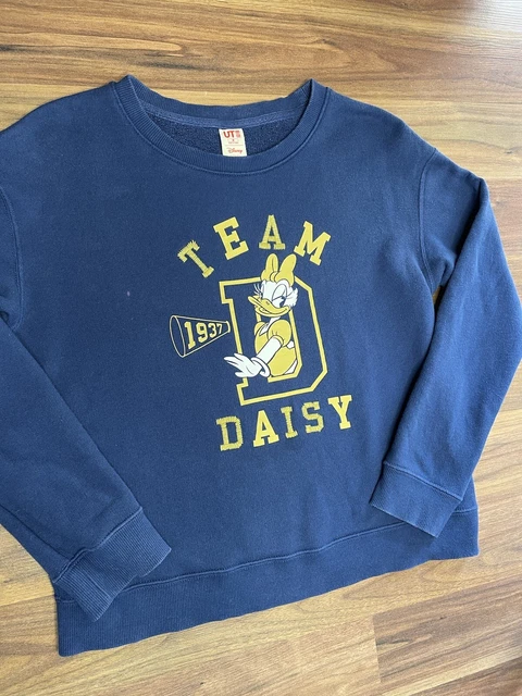 Disney Daisy Duck Sweater Jumper Navy Embroidered Printed Cartoon Pullover M VGC 10