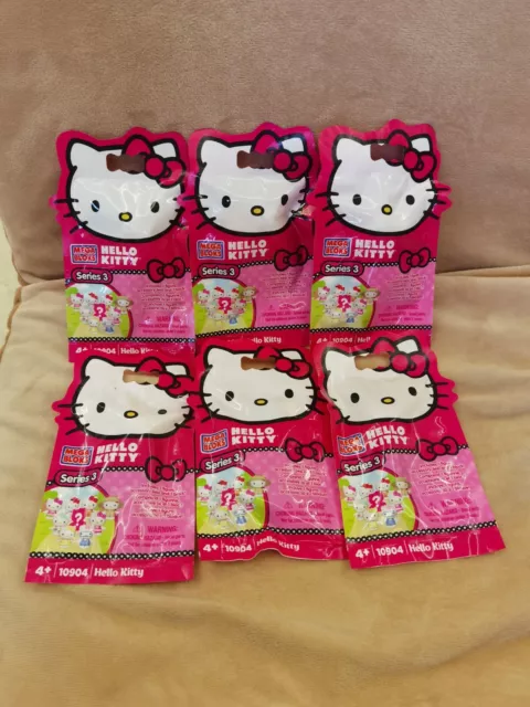 MEGA BLOKS Series 3 Hello Kitty 6 SEALED BLIND BAGS figures