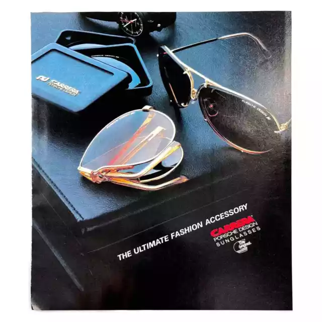 Carrera Porsche Design Sunglasses Vintage Magazine Print Ad 80s Fashion 1983