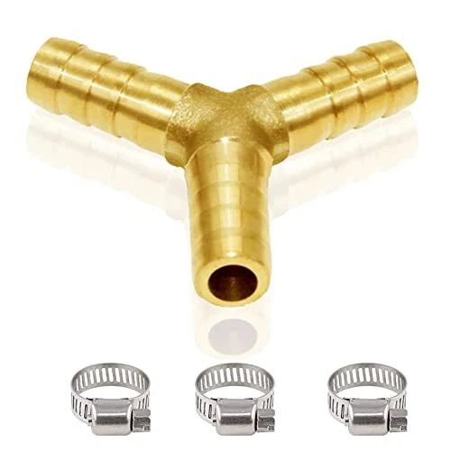 " Hose Barb Y Shaped 3 Way Union Fitting Intersection/Split Brass 5/16