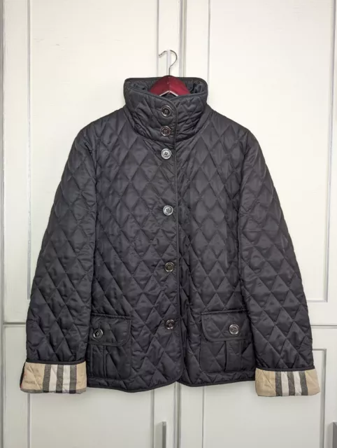 Women's BURBERRY BRIT Quilted Jacket Coat Blazer Nova Check Size XXL