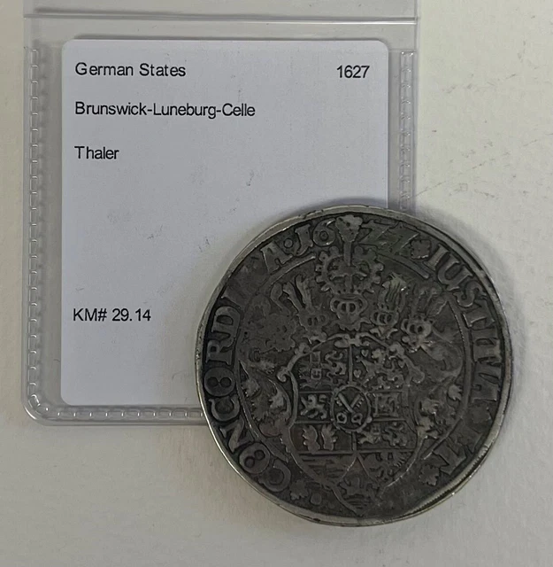 1627 German States Thaler Brunswick-Luneburg-Celle Km #29.14