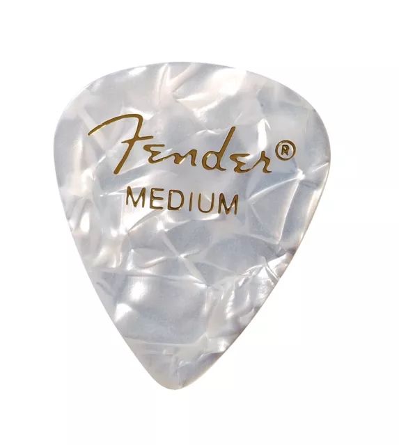 Fender 351 Premium Celluloid Guitar Picks, WHITE MOTO, MEDIUM 144-Pack (1 Gross)