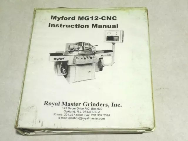 Myford Mg12-Cnc Royal Masters Grinder Operators Manual 10