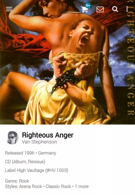 Van Stephenson ~ Righteous Anger CD 1996 Hi-Tech AOR Melodic Rock