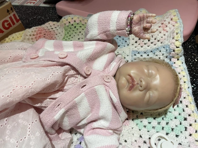 Very Sweet  Baby Reborn Girl Doll April With Full Wrap Around Body Plate